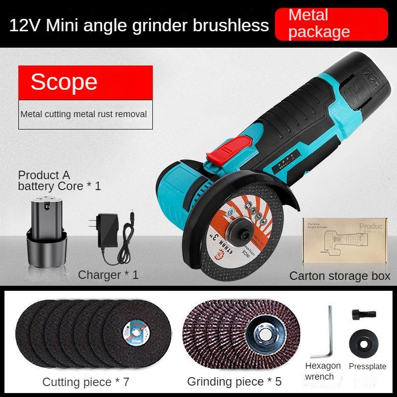 12V brushless/wire drawing Angle grinder 1PCS lithium battery 450W 18500Rpm cordless mini polishing machine cutting and grinding