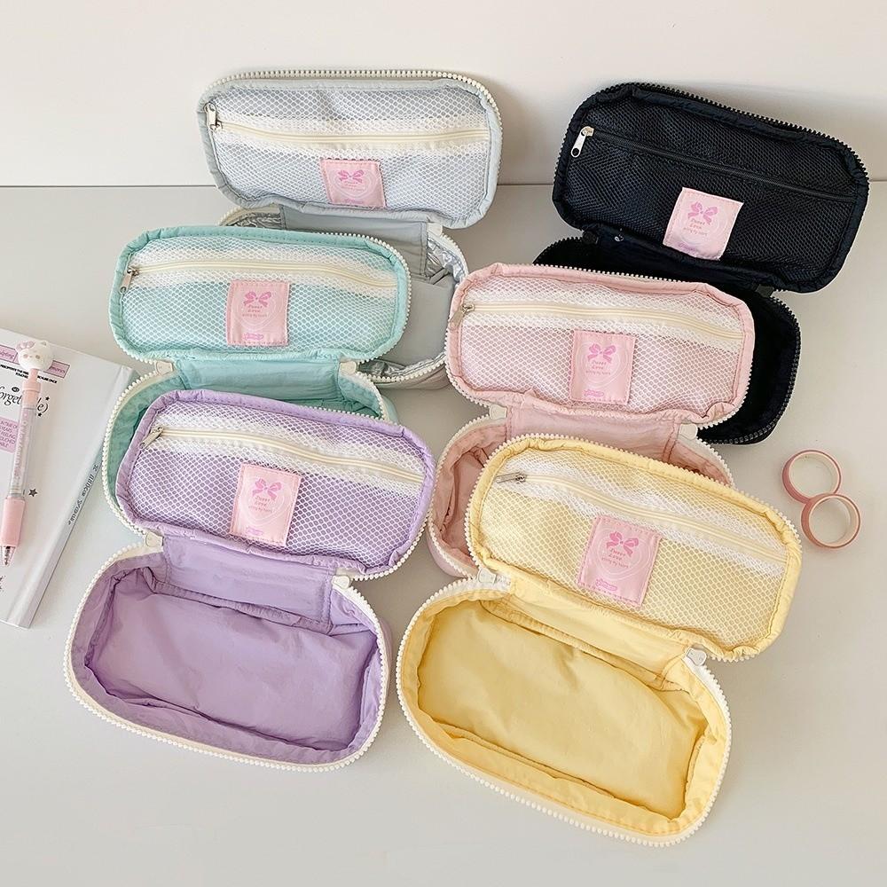 Sweet Lace Korean Style Pencil Case Desktop Storage Bow Pencil Pouch Bow Stationery Bag  Children