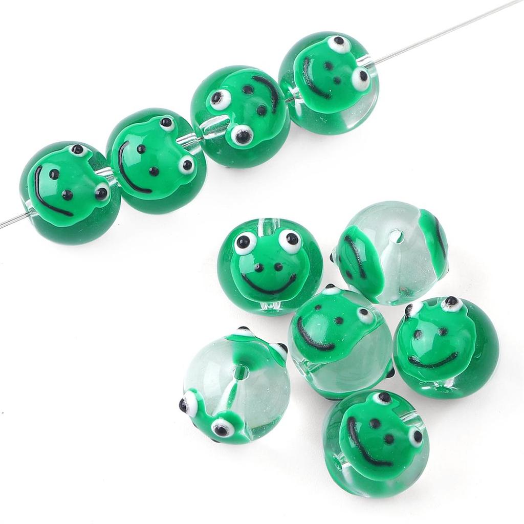 2 шт./пакет, ручная роспись, забавные цветные стеклянные бусины для DIY ожерелье, браслет, серьги, изготовление ювелирных изделий, аксессуары для рукоделия