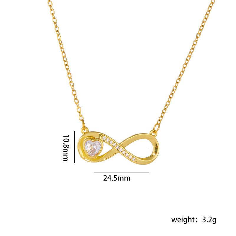 High Grade Mobius Strip Zircon Pendant Necklace Stainless Steel Fashion Geometric Choker Jewelry Party Gifts For Women Girls