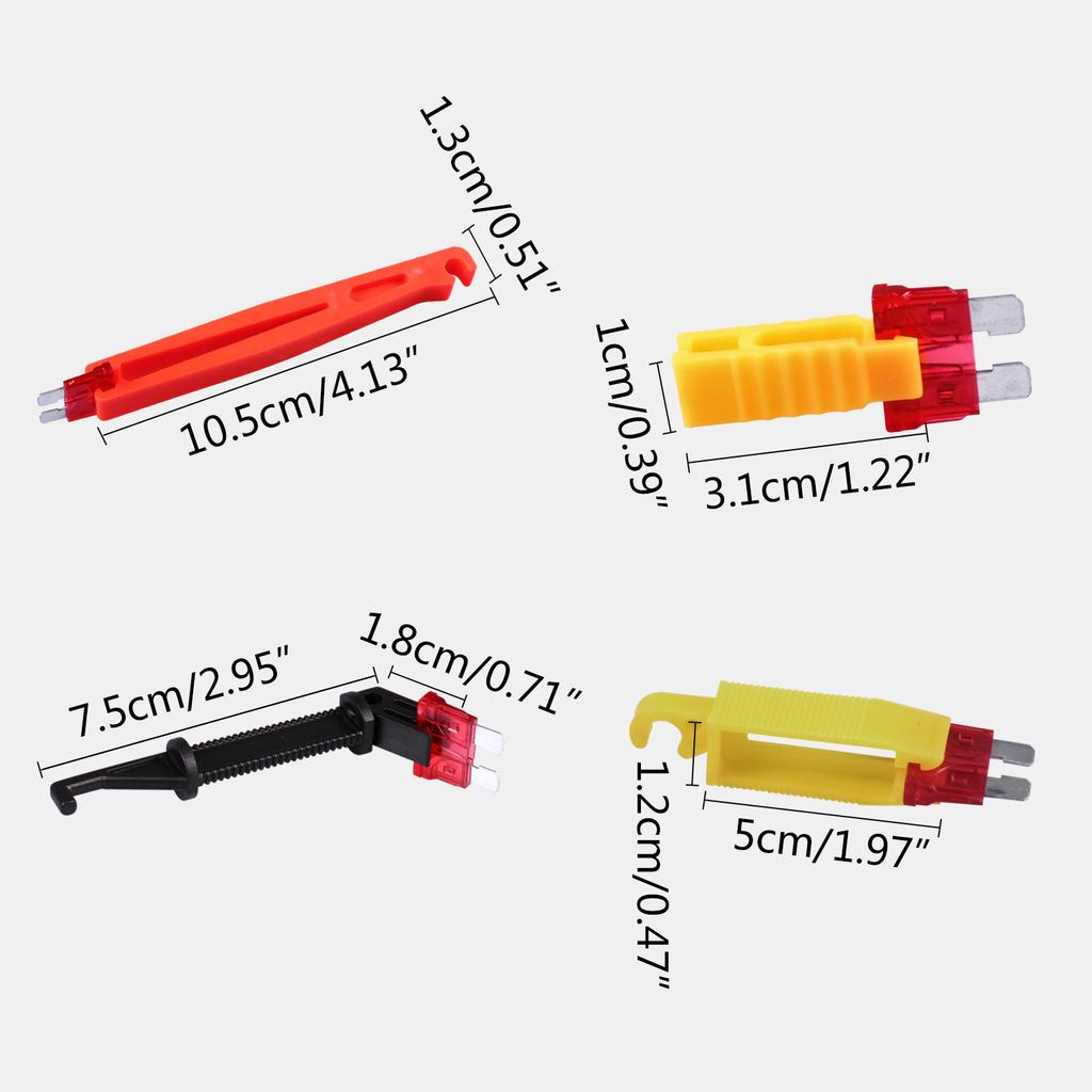 4x Fuse Puller Tool for Rv, Truck, Vehicle Yellow Clips Mini and Standard Fuse Auto Fuse Extraction Tweezer Tools Fuse