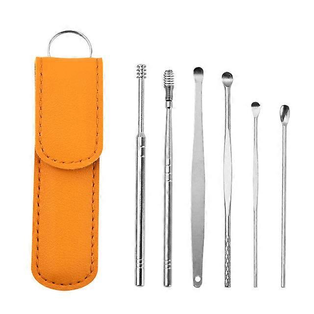 6PCS Earwax Remover Ear Cleaner Wax Removal Tool Earpick Sticks Curette Ear Pick Cleaning Ear Cleanser Spoon Health Care Earpick