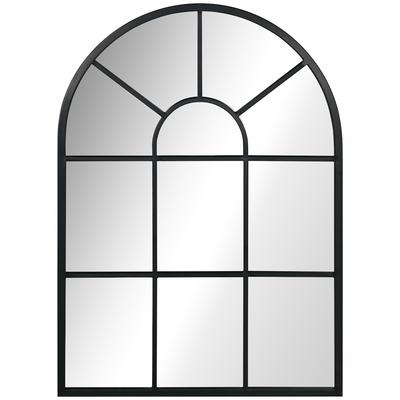 Window Design Wall Mirror, Metal Frame, 70 X 50 Cm, Black