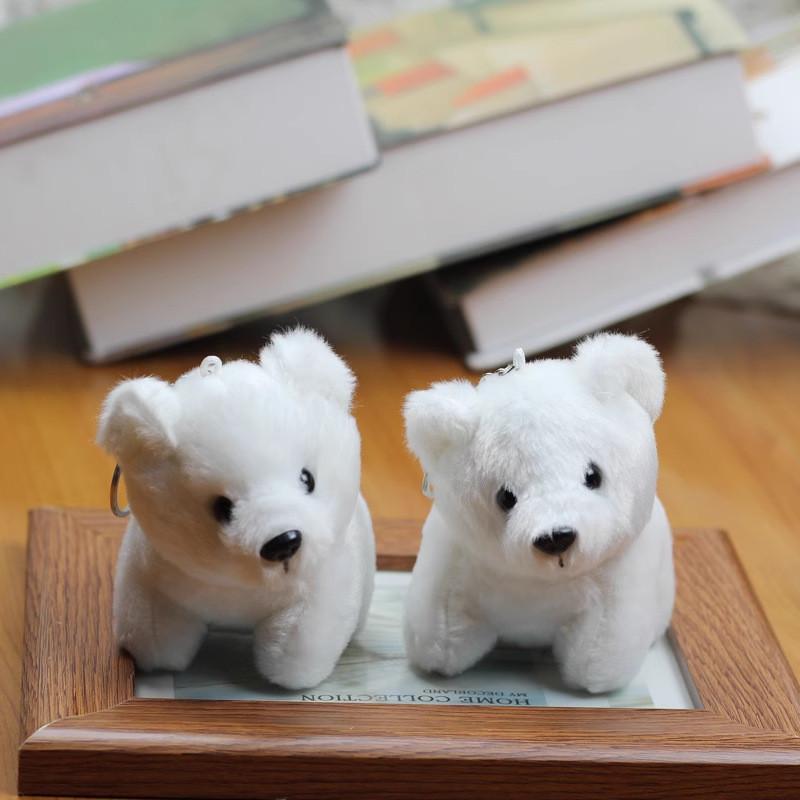 Очаровательный плюшевый брелок в виде белого медведя, мягкая белая медведица, плюшевая игрушка, украшение