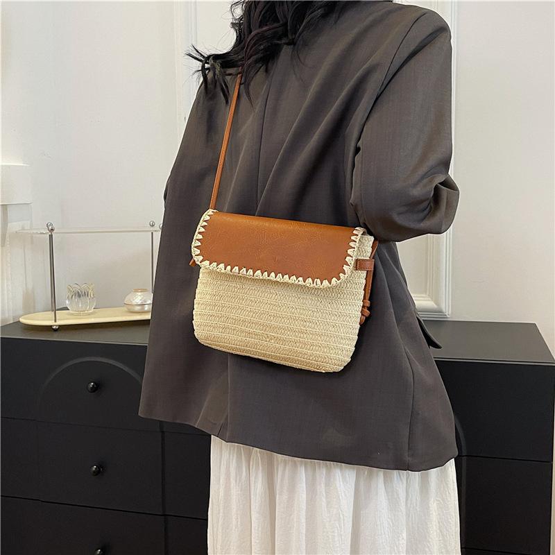 Сумка-мессенджер из бумажной веревки, плетеная вручную, для женщин, леди, пляж, маленькая сумка через плечо, сумка для отдыха, кошелек