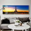 Скандинавский пейзаж Эйфелева башня, холст, картина, ночной вид на город, постеры и принты, настенные картины для гостиной, домашний декор, без рамки, без рамки
