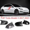 2 шт. для Tesla Model 3, автомобильное зеркало заднего вида, сменный чехол из АБС-пластика из углеродного волокна/глянцевый черный 2017 2018 2022 2023