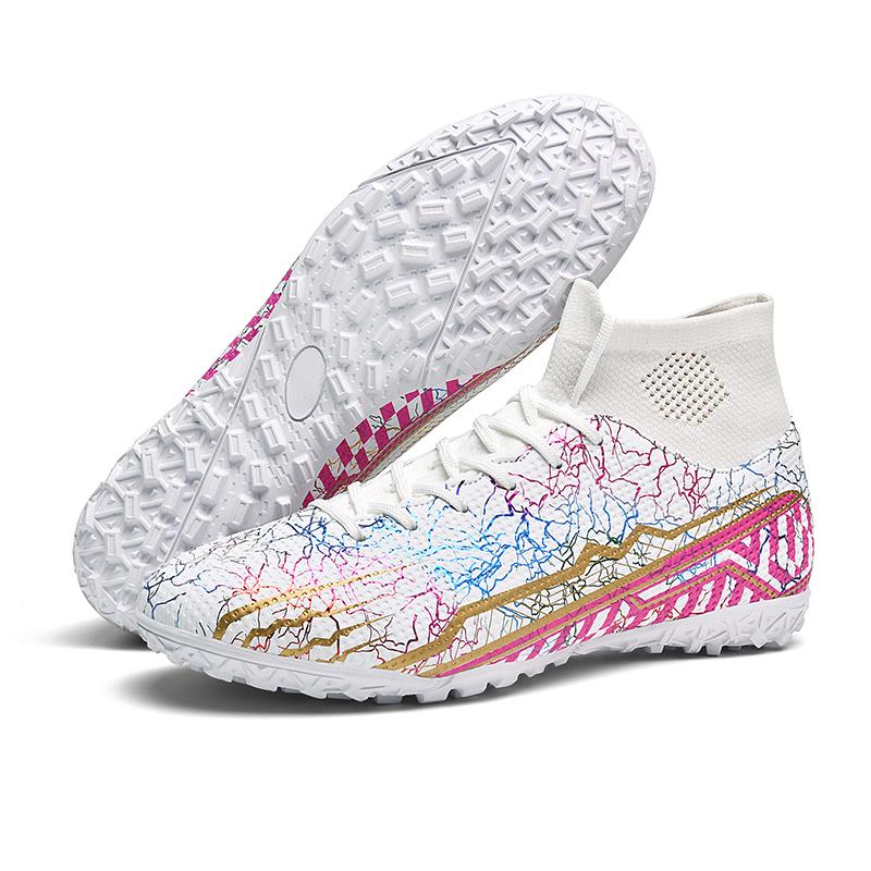 Мода Молодежь Взрослые Новое Качество Амортизация Противоскользящие и Износостойкие Высокие Шипы Короткие Шипы Уличные Футбольные Бутсы и Спортивная Обувь