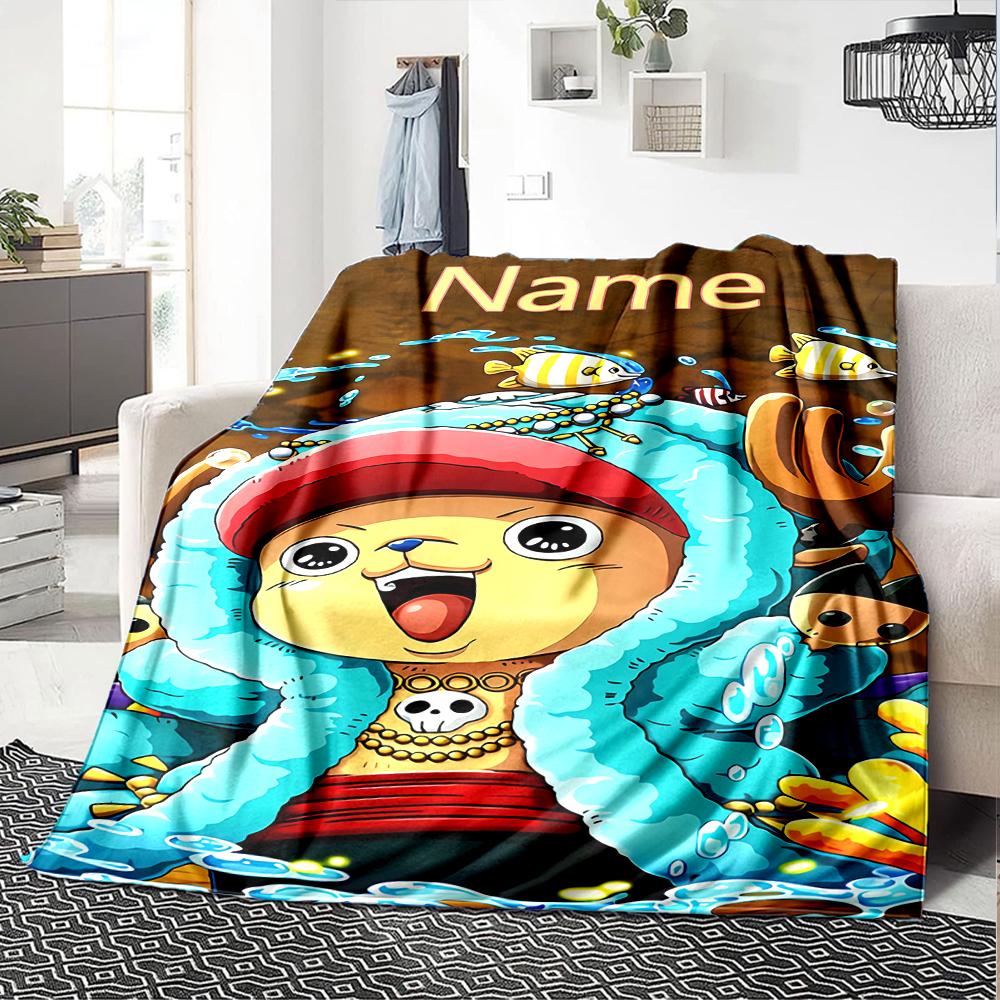 Customiz Name Personality One Piece Chopper Blanket Soft &Warm Sofa Office Bed Travel Lunch Break Blanket, Gift Suitable All Seasons