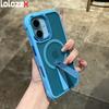 Магнитный держатель-подставка Ударопрочный чехол для iPhone 17 16 Pro Air 15 14 13 12 11 Pro Max для Magsafe Бампер Матовое ПК Оболочка телефона