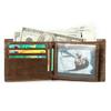 New Fashion Genuine Leather Men's Wallet Slim 2-Fold Wallet Handmade Genuine Soft Leather Multi-Functional Anti-Theft Men's Wallet with Coin Pocket