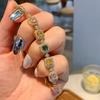 Dopamine Bracelet Simulation Paraiba Simple Green Gold White Multi-color Colorful Treasure New Women