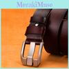 Color Solid Men Leather Belt With Geometric Style And Durable Alloy Pin Buckle