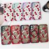 Cherry Pattern Magnetic Shockproof Phone Case for iPhone 16 15 14 Plus 13 12 Pro Max 11 Acrylic Hard Clear Plain Color Soft Edges Lens Protection Case