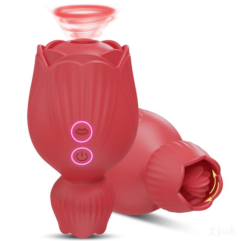 Clit Sucker Vibrator Clitoris Nipples Stimulator for Women 2-in-1 Sucking Tongue Licking Female Masturbator Sex Toy for Women