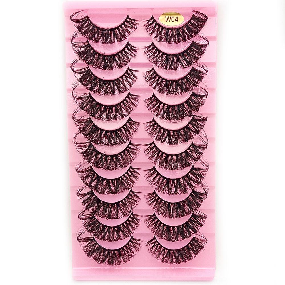 10 Pairs Eye Lashes Natural Long Wispy Volume DD Curl False Eyelashes Russia Volume Faux Mink