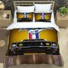 Постельное белье с принтом логотипа автомобиля Mustang изысканный набор постельных принадлежностей пододеяльник комплект постельного белья с одеялом роскошный подарок на день рождения