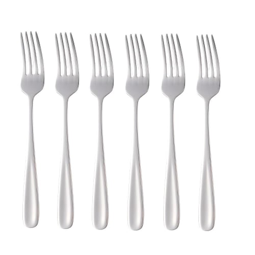 Buyer Star Dinner and Pasta Forks, Set of 6, 18.5cm, High-Quality Stainless Steel, Mirror Finish, Dishwasher Safe, Silver