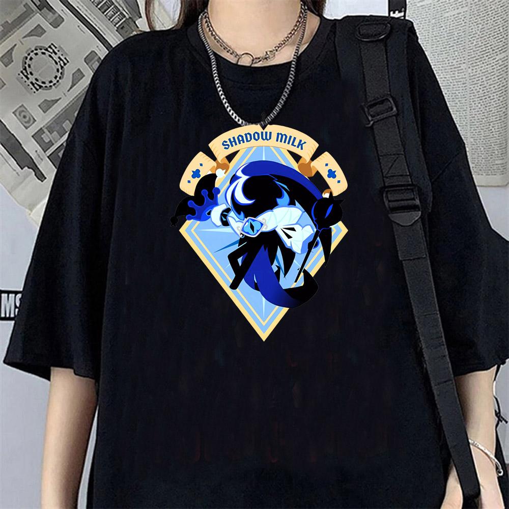Shadow Milk Cookie T Shirt Men Women Cartoon Harajuku Short Sleeve T-shirt Anime Harajuku Streetwear Unisex Tees Streetwear