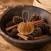 Soft Suede Pumpkin Ornaments Velvet Hanging Decor, Fall Harvest with Indoor Autumn Decoration Jute Rope, Thanksgiving Halloween Tree Garland for Home