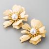 Cool Exaggerated Trendy Simple Earrings Women Creative Stud Big Pearl Fashion Gold