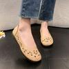 Women's Flats Retro Comfortable Fashion Summer Breathable Hollow Loafers Everyday Comfortable Soft Soled Oxfords Adult