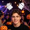 Festive Halloween Decoration Headband for Kids Adults, Glitter Pumpkin Bat Ghost Adjustable Hairband Skull Hair Accessories Cosplay Dress Up