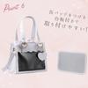 Harujio Ita Cute Mini Tote Heart Shoulder Crocodile Black and White Bag, Small, 2-Way Bag, Handbag, Lolita, Bag, Print, (Green)
