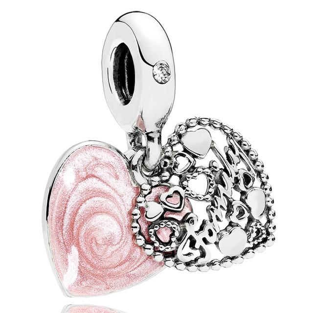 Новинка, подвеска из стерлингового серебра 925 пробы, от руки, мама, сердце и крылья ангела, подвеска в виде генеалогического дерева, бусина, подходит для модного браслета, ювелирные изделия своими руками