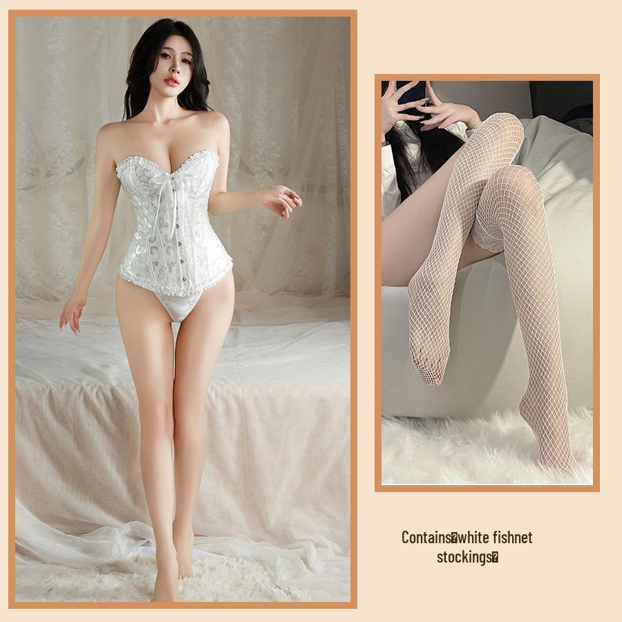 Джин Сяо Сексуальное нижнее белье: Корсет-бюстье на шнуровке «Фея» и ночная сорочка с пышной юбкой без бретелей