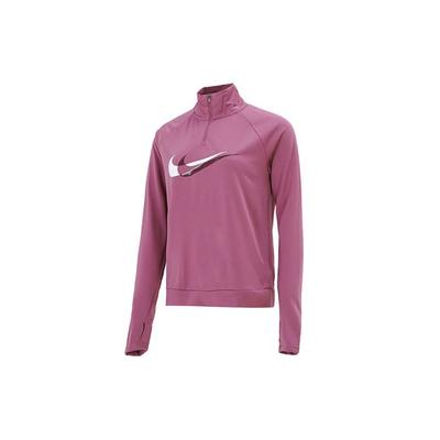 Dri-Fit Двойная галочка с полумолнией и полумолнией Быстросохнущая светоотражающая футболка с длинными рукавами Женские топы Темно-красный DD6842-507