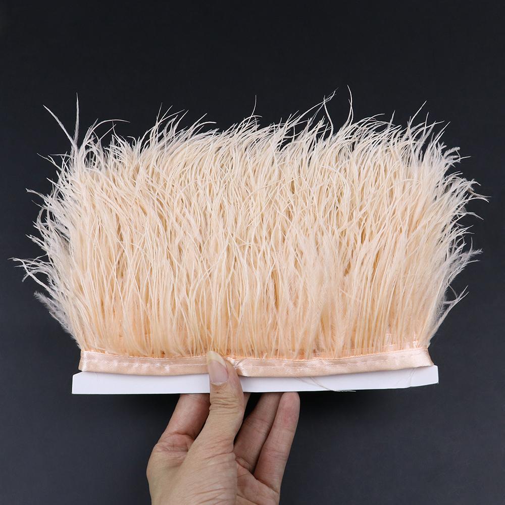 Dyed Ostrich Feather Trim Ribbon Fringe 6-8Cm Wedding Decoration Fluffy Feathers Dress Sewing Clothing 1/5/10Meter Plume Decor
