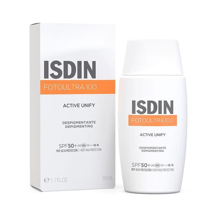 Isdin FotoUltra Active Unify Crème Solaire Visage Dépigmentante SPF50+ / 50ml