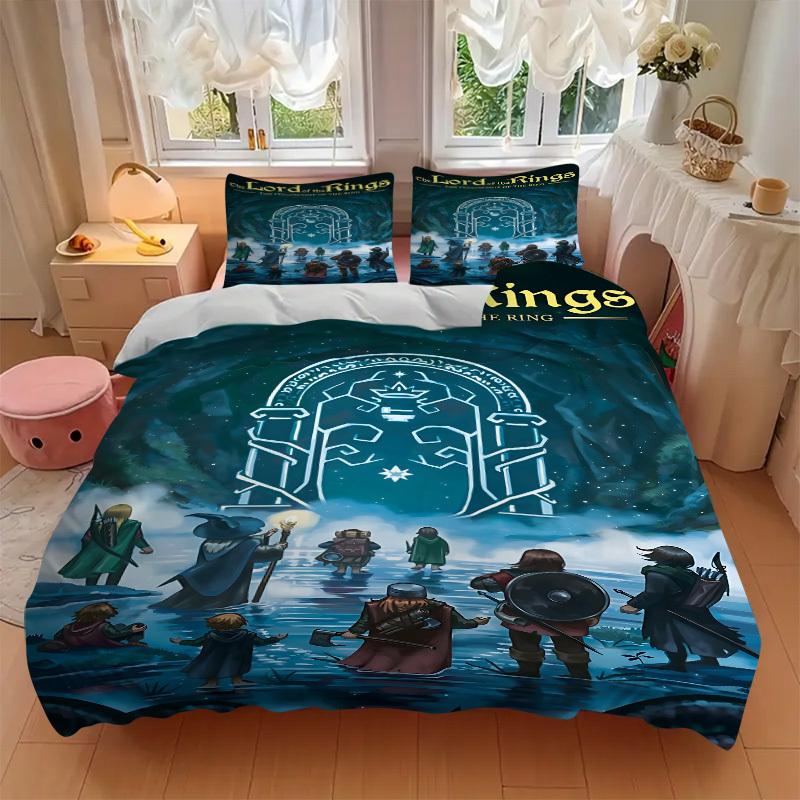 3pcs Lord of the Rings Duvet Cover Set (1 Duvet Cover + 2 Pillowcases, No Core) - Comfortable, And Breathable Bedroom Decoration yy251104027