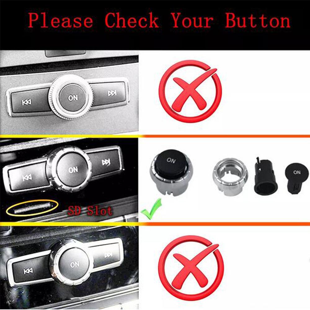 1 Set CD Audio Control Button Knob Cover For Mercedes-Benz W166 ML GL 2012-2015