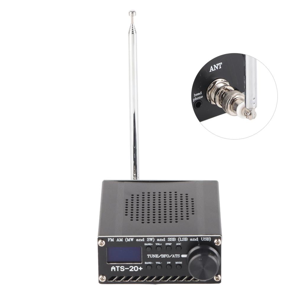 Полнодиапазонный радиоприемник AM LW MW SW SSB LSB USB-сканер Портативный с антенной ATS?20+ Si4735