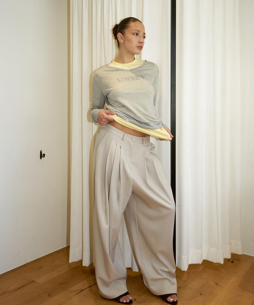 PROVO Tuck Wide Pants / Beige