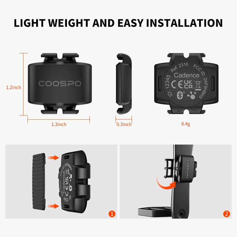 CooSpo Bicycle Sensor Cadence Speed For Garmin Dual Bluetooth 5.0 ANT+ Cycling For Wahoo Bike Computer Power