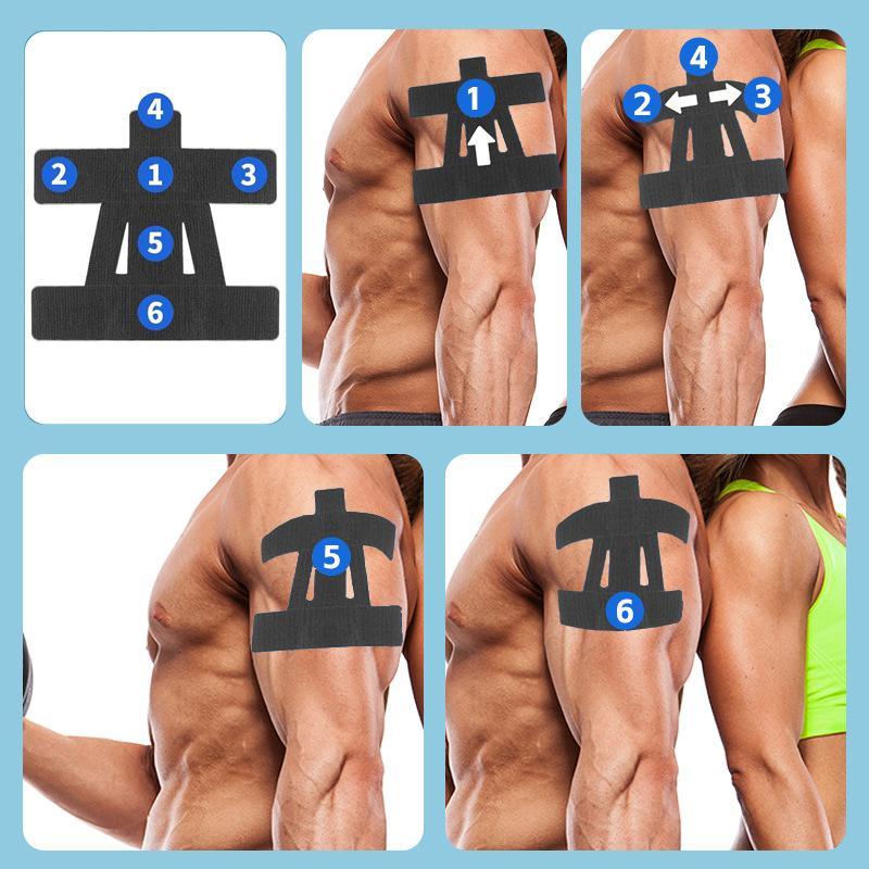 5Pcs Precut Tape Shoulder Pain Relief Breathable Waterproof Adjustable Shoulder Support Elastic Athletic Tap