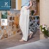 Fragrant Shadow White Lace Spliced Wide Leg Pants for Women, 2026 Summer New High Waist Straight Leg Pants, Casual Lyocell Pants