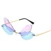 Trendy personalized frameless trimmed sunglasses women's dragonfly wings sunglasses European and American style funny dance glasses