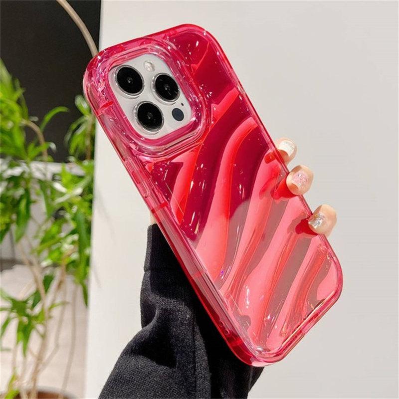 Роскошный лазерный волнистый прозрачный чехол для iPhone 14 13 12 11 Pro Max X XS XR 8 7 Plus SE 2022, мягкий противоударный чехол-бампер ярких цветов