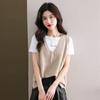 Fashion V-neck Knitted Vest for Women Spring and Autumn New Loose Fitting Sleeveless Sweater Vest and Camisole Top for Women