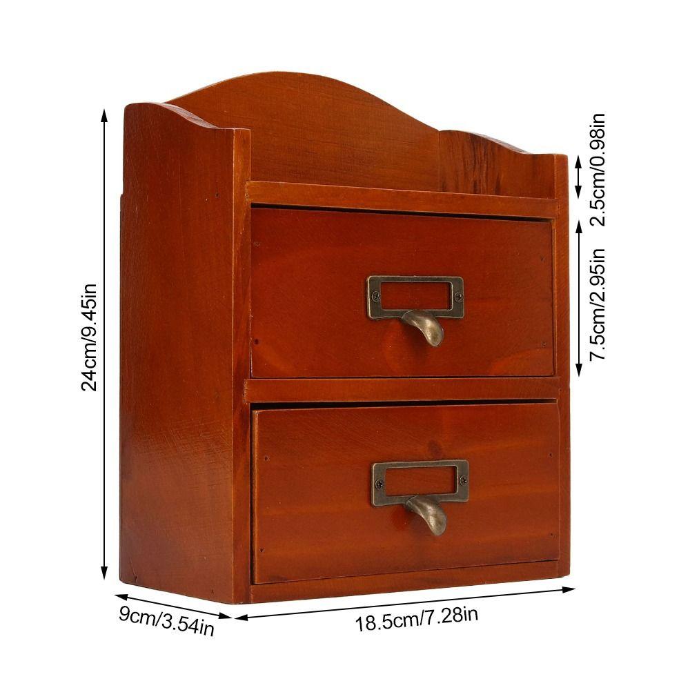 3pcs With Drawers Wooden Storage Box Multi Layer Storage Cabinet Desktop Storage Box For Office