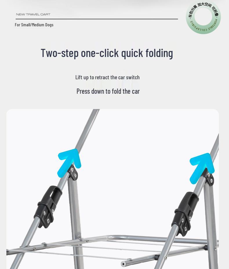 Compact Foldable Pet Stroller for Dogs and Cats