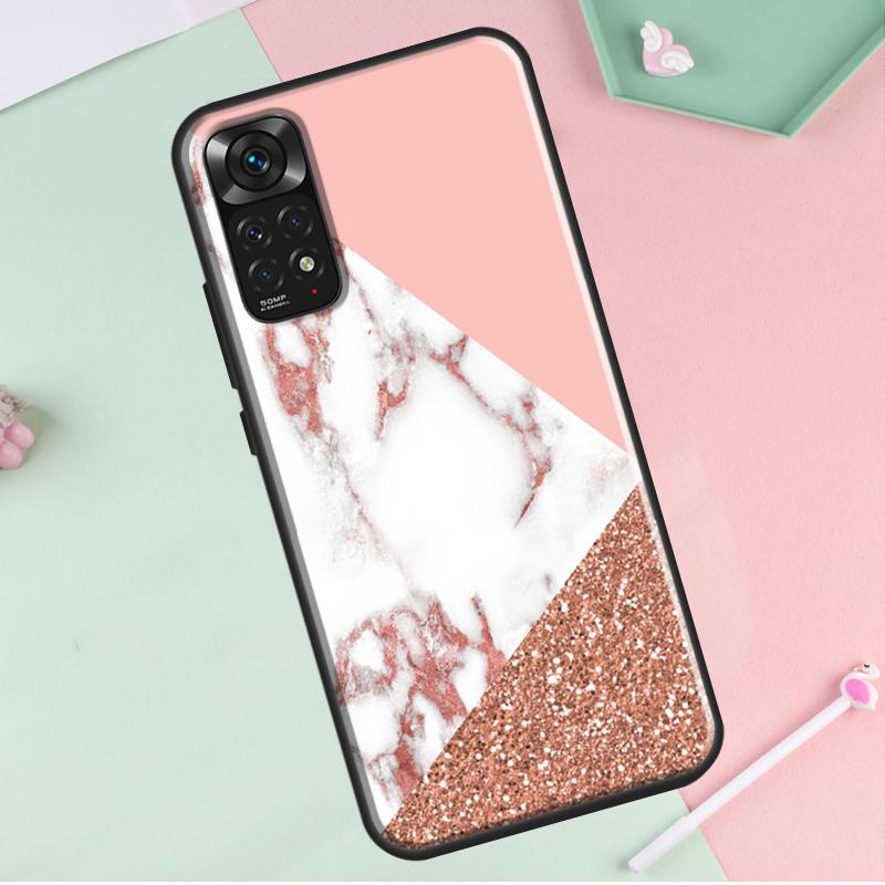 Love Rose Gold Style For Redmi Note 12 Pro Plus Cover For Redmi Note 10 8 9 11 Pro 12S 11S 10S 9S 9C 10C 12C Case