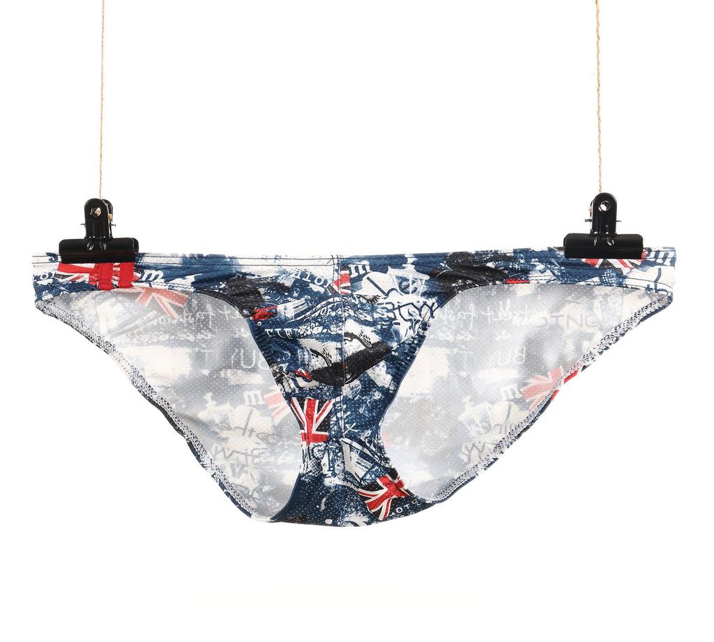 Мужские трусы-слипы из сетки с мультяшным принтом с низкой посадкой - Летний молодежный стиль E-073