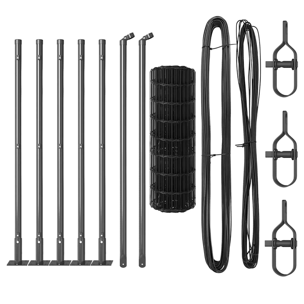 Welded Wire Fence with Concrete Foundation 10 x 0.4 m (W x H)