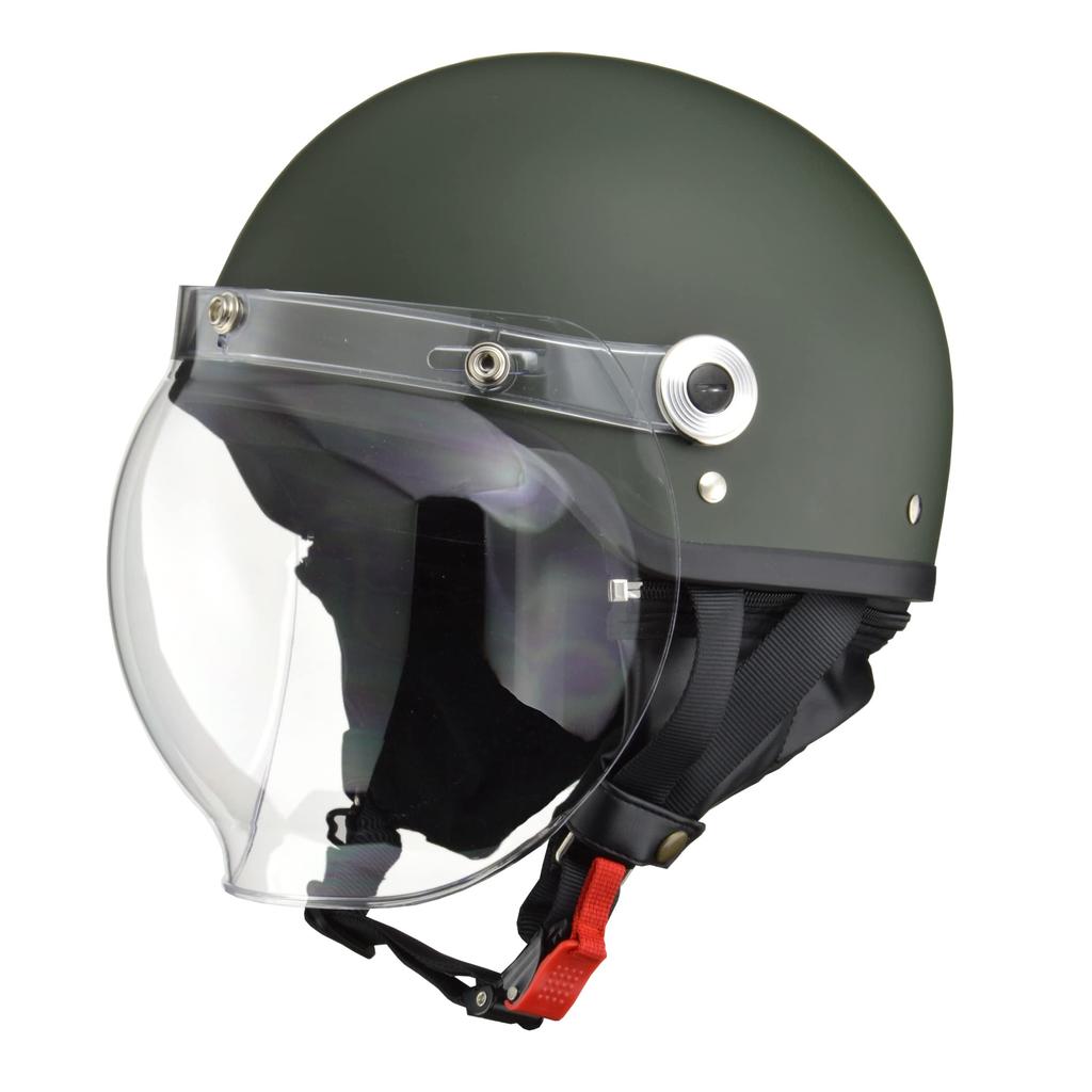 Мотоциклетный шлем LEAD Jet CROSS с защитой Bubble Shield матово-зеленого цвета, свободная окружность, чем CR-760 - (Голова 57см~менее 60см)