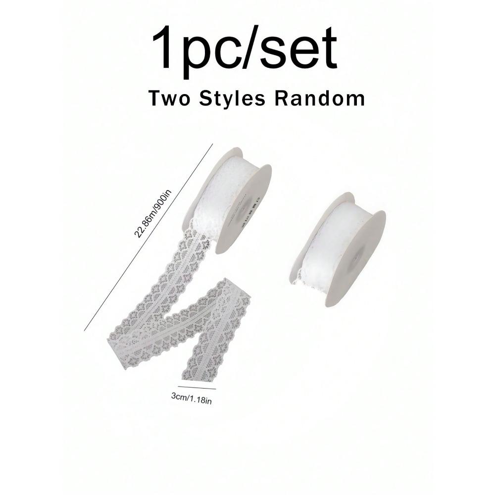 1 шт. 3 см*22 м Белая кружевная лента, Подходит для упаковки букетов, украшения торта, упаковки подарочного банта ручной работы, упаковки подарка на день рождения